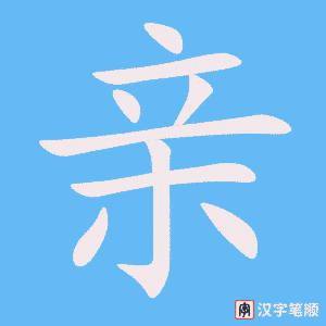 《亲》的笔顺动画写字动画演示