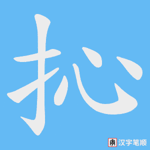 《抋》的笔顺动画写字动画演示