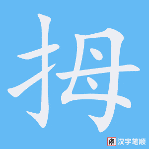 《拇》的笔顺动画写字动画演示