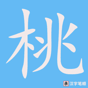 《桃》的笔顺动画写字动画演示