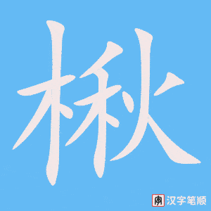 《楸》的笔顺动画写字动画演示