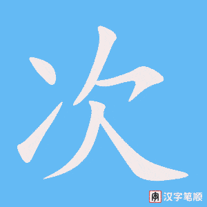《次》的笔顺动画写字动画演示