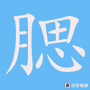 《腮》的笔顺动画写字动画演示