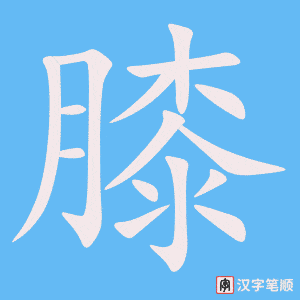《膝》的笔顺动画写字动画演示