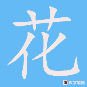 《花》的笔顺动画写字动画演示