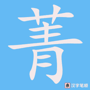 《菁》的笔顺动画写字动画演示