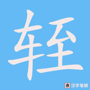 《轾》的笔顺动画写字动画演示