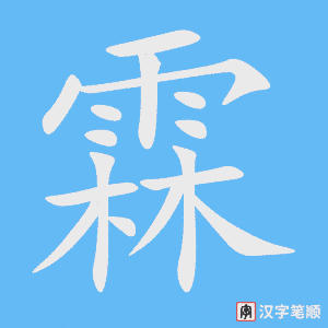 《霖》的笔顺动画写字动画演示