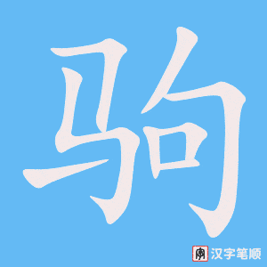 《驹》的笔顺动画写字动画演示