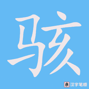 《骇》的笔顺动画写字动画演示