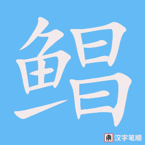 《鲳》的笔顺动画写字动画演示