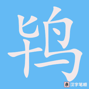 《鸨》的笔顺动画写字动画演示
