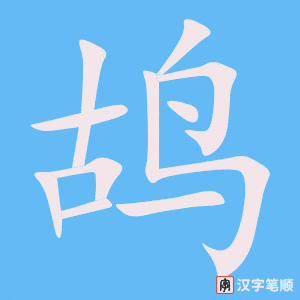 《鸪》的笔顺动画写字动画演示