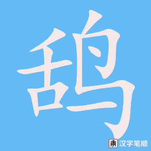 《鸹》的笔顺动画写字动画演示